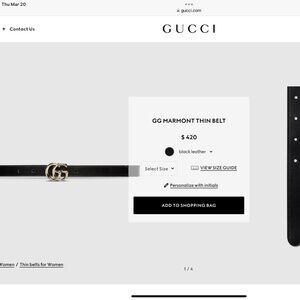 Thin Women’s GG Mormont Belt with Gold hardware